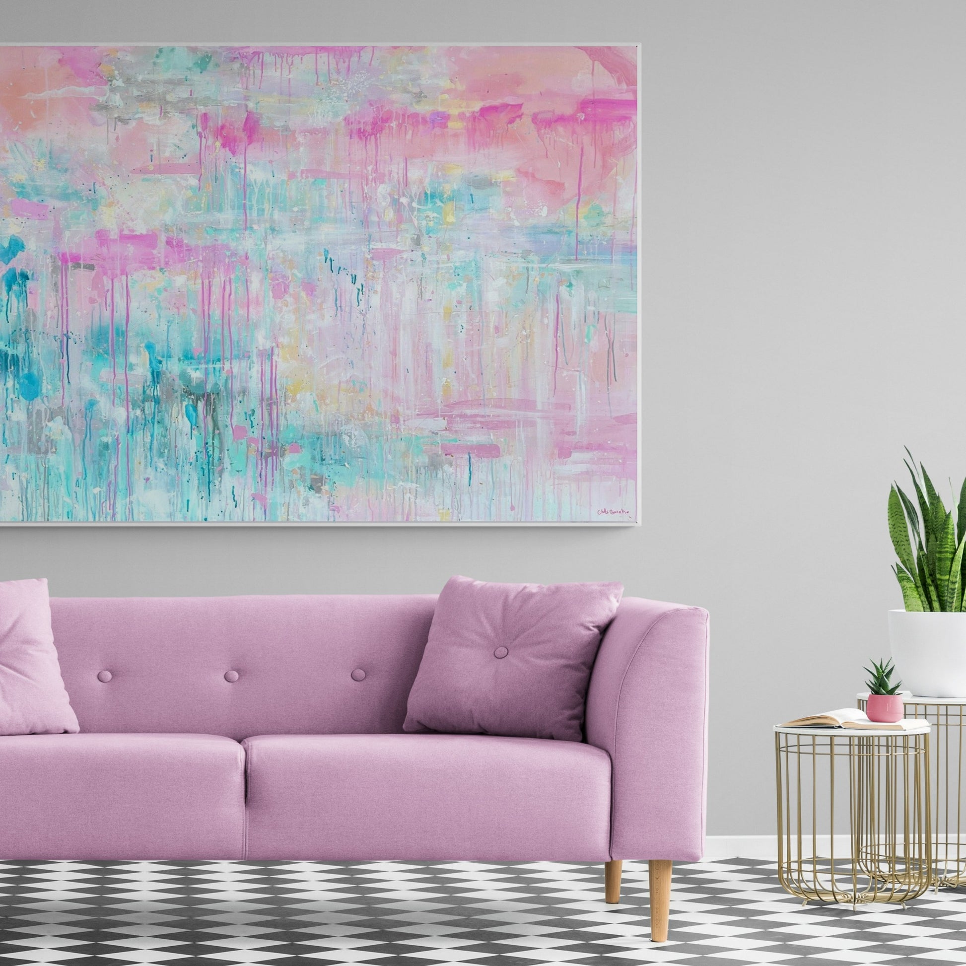 Purple Couch In Living Room | Chels Made