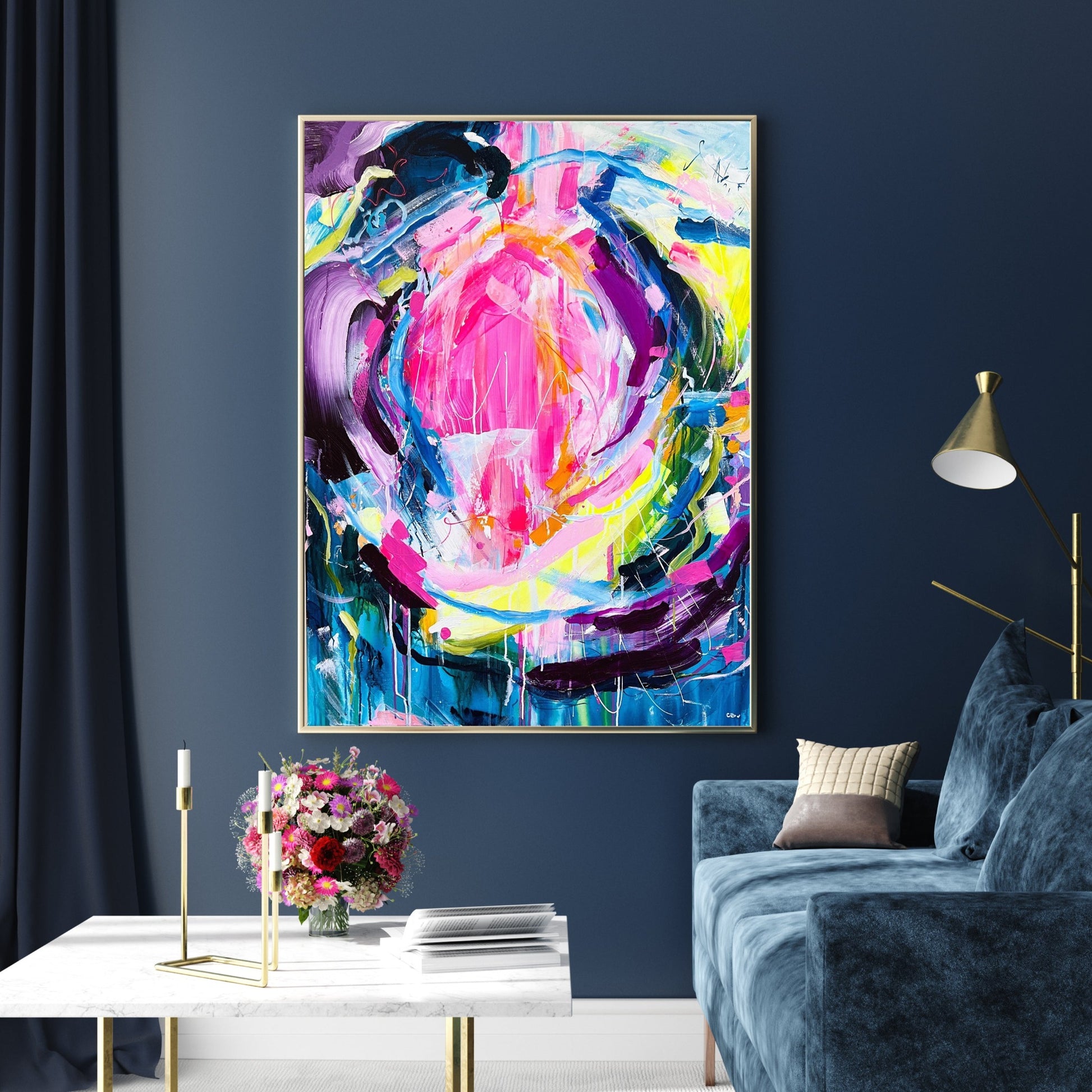 Colorful Art For Living Room | Chels Made
