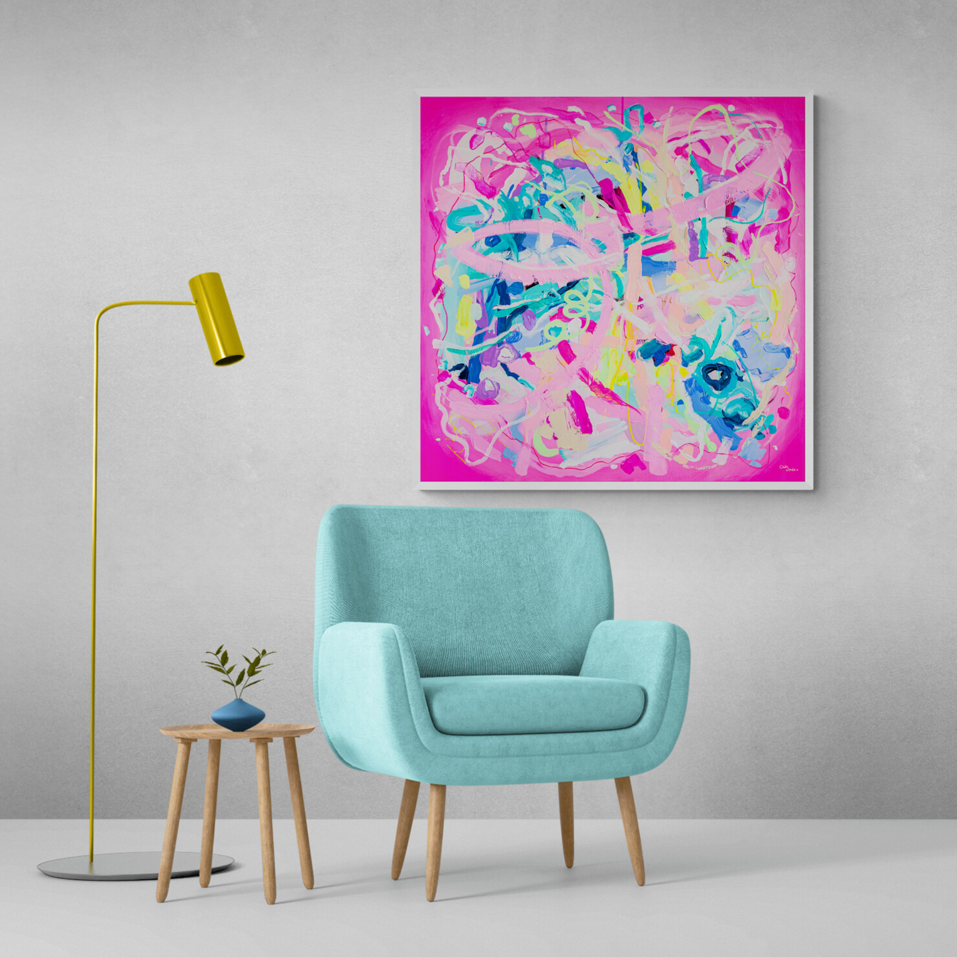 Pink Abstract Painting | Chels Made