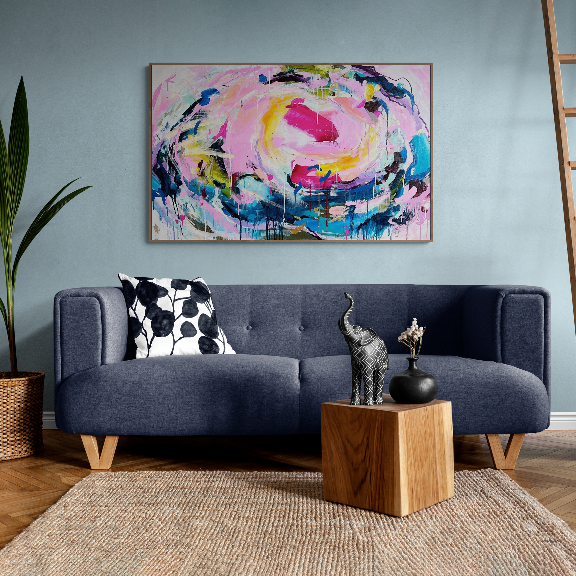 Colorful Abstract Art For Living Room | Chels Made